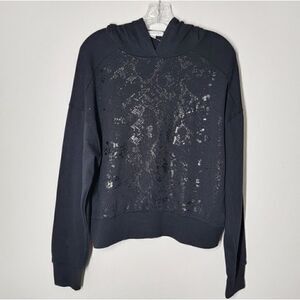 𝅺NWOT Socialite Black Hoodie Sweatshirt Snake Print Pullover Long Sleeve Soft S